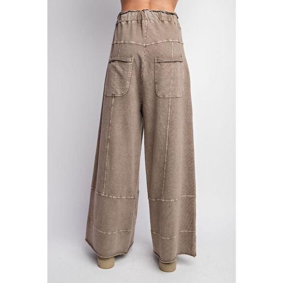 Mineral Washed Cargo Pants - Wide Leg - Mocha - Picture 2 of 4